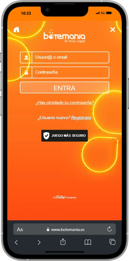 Iniciar sesión en Botemania App